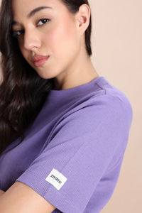 Zivame 2 Mile Fashion Knit Cotton Loungewear Set - Purple Haze — thumbnail 7